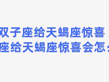 双子座给天蝎座惊喜 双子座给天蝎座惊喜会怎么样